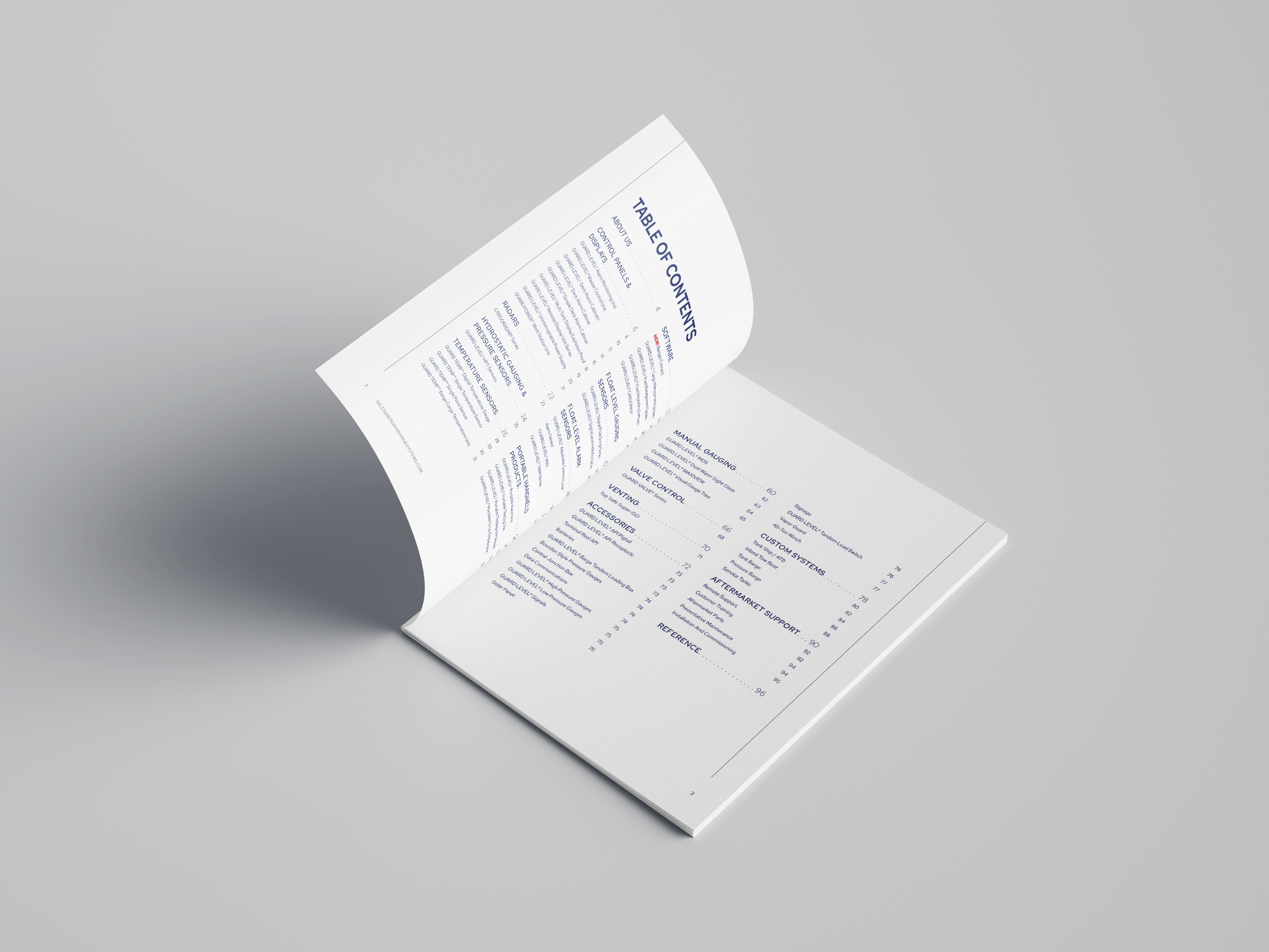 A mockup of the Bergan Marine Systems catalog