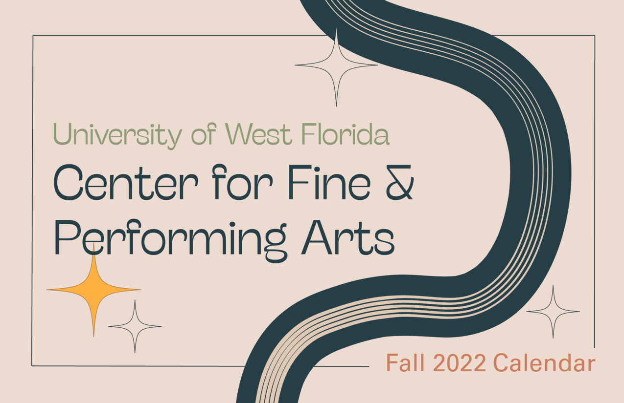 A photo of the cover of a calendar for the Center of Fine and Performing Arts