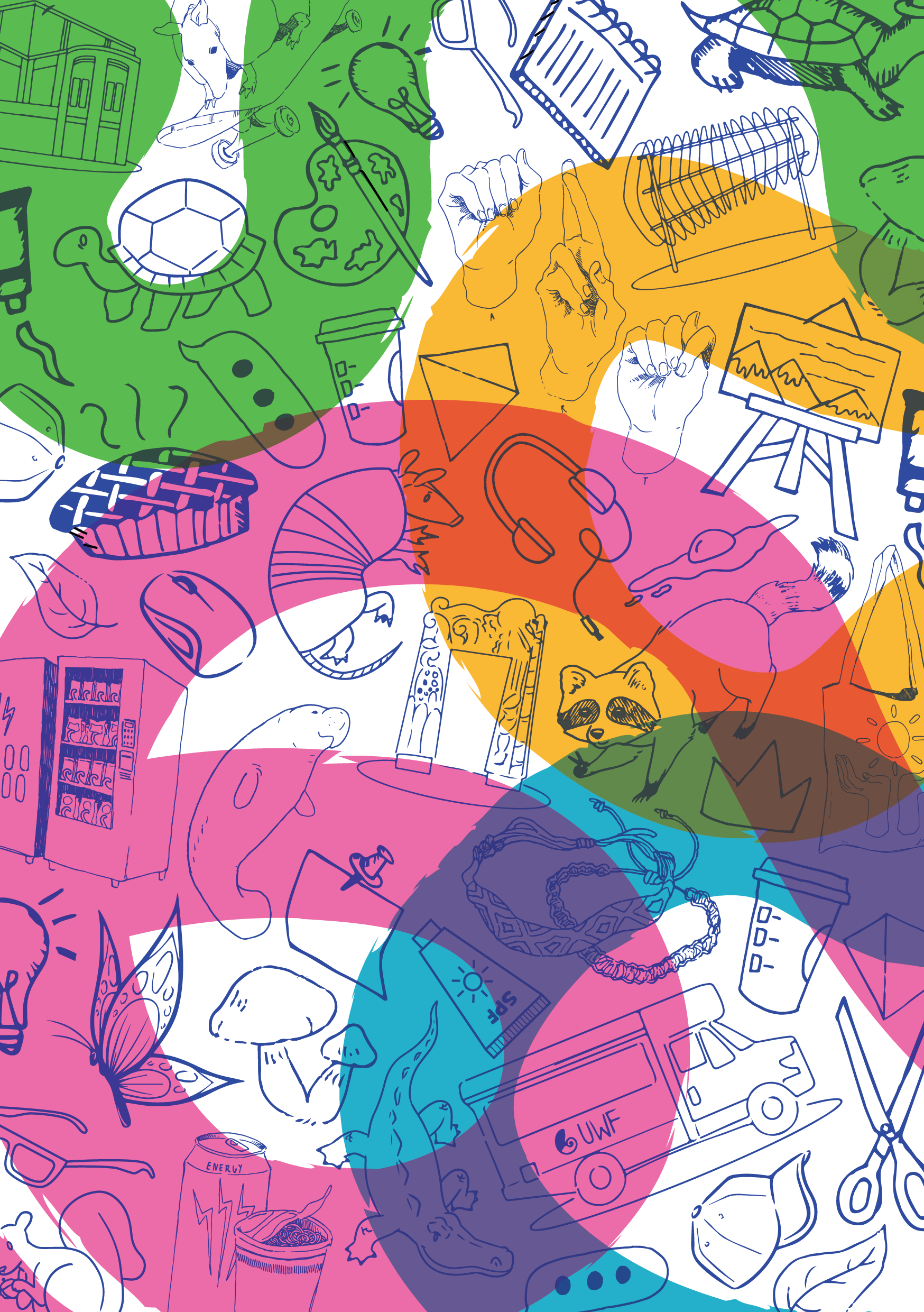 A pattern from the UWF Art and Design recruitment campaign